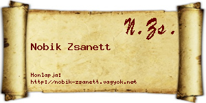 Nobik Zsanett névjegykártya